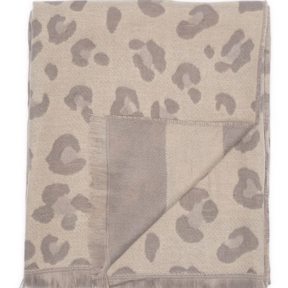 Nordstrom Reversible Jacquard Throw Blanket Animal Print Leopard - 50" x 60” - Picture 5 of 5